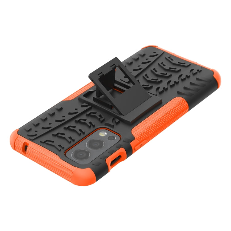 For OnePlus Nord 2 5G Tire Texture Shockproof TPU+PC Protective Case with Holder