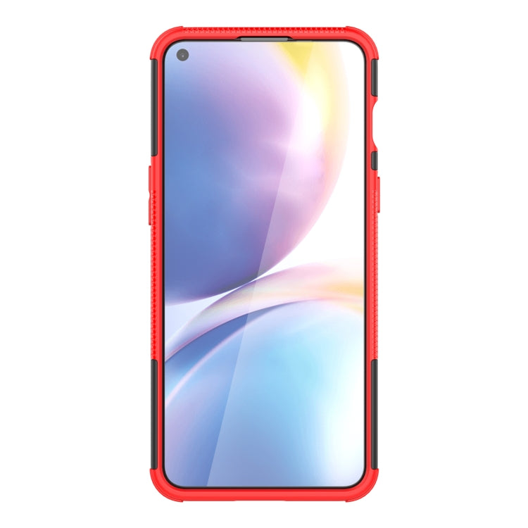 For OnePlus Nord 2 5G Tire Texture Shockproof TPU+PC Protective Case with Holder