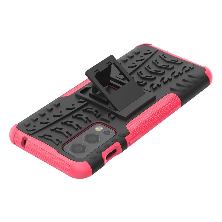 For OnePlus Nord 2 5G Tire Texture Shockproof TPU+PC Protective Case with Holder