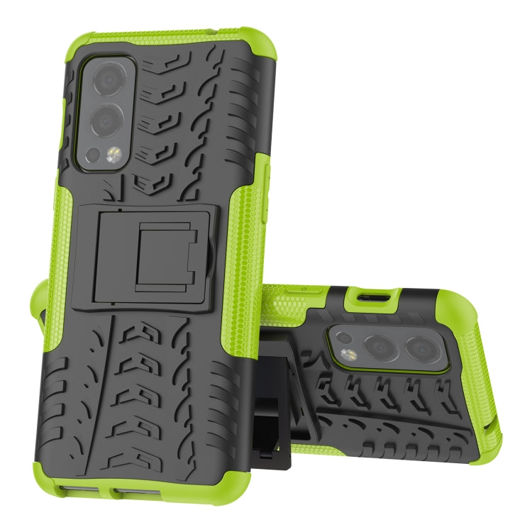 For OnePlus Nord 2 5G Tire Texture Shockproof TPU+PC Protective Case with Holder