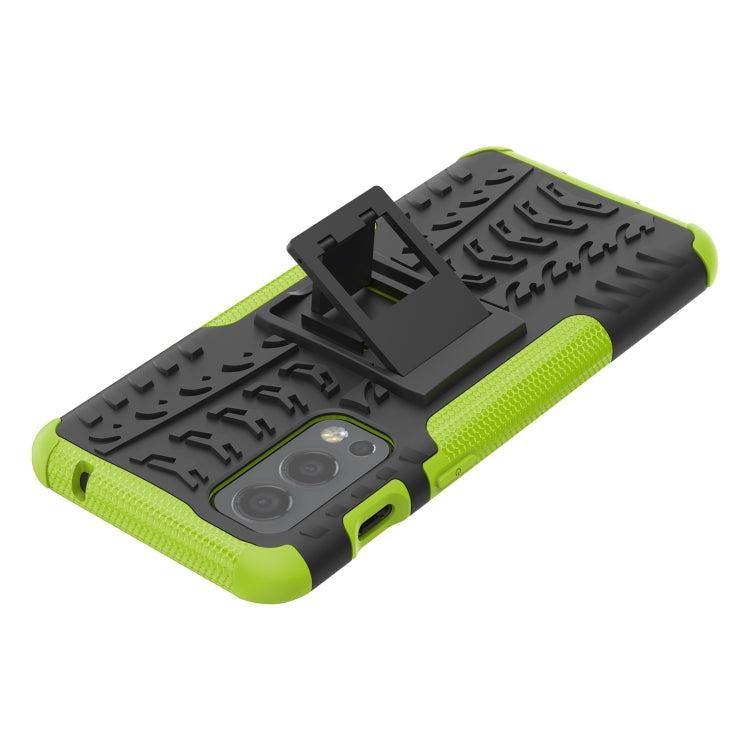 For OnePlus Nord 2 5G Tire Texture Shockproof TPU+PC Protective Case with Holder