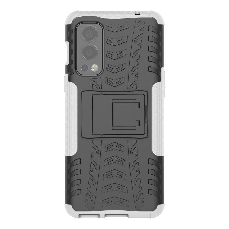 For OnePlus Nord 2 5G Tire Texture Shockproof TPU+PC Protective Case with Holder