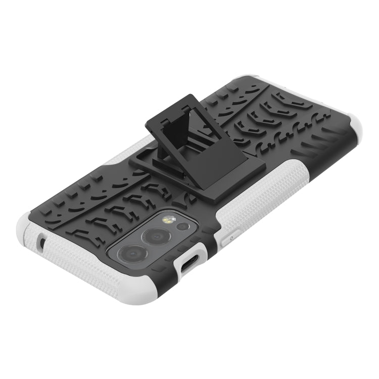 For OnePlus Nord 2 5G Tire Texture Shockproof TPU+PC Protective Case with Holder