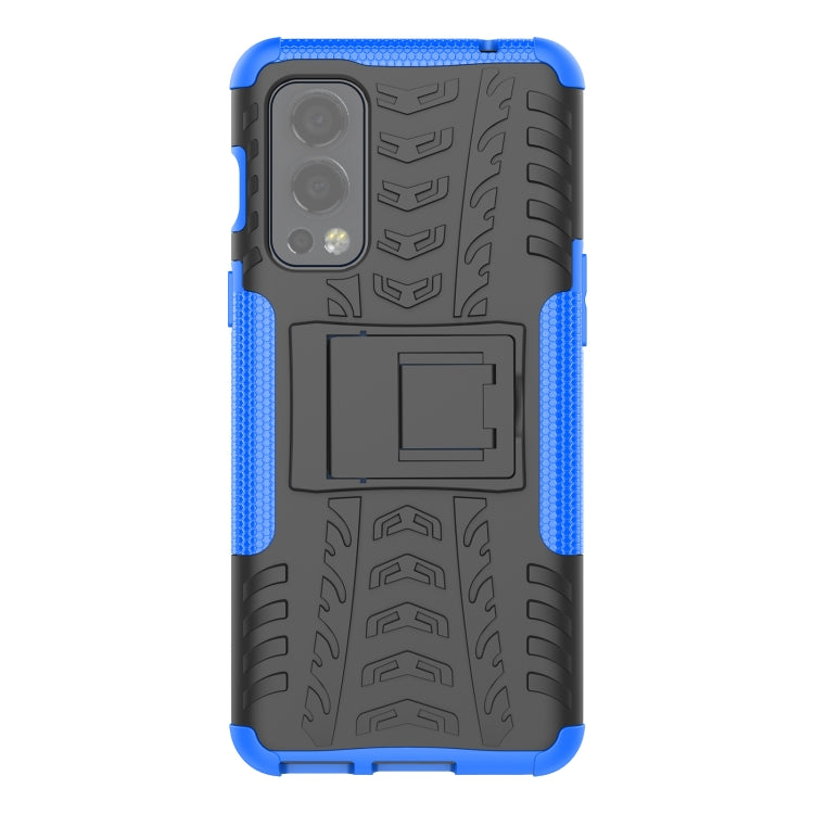 For OnePlus Nord 2 5G Tire Texture Shockproof TPU+PC Protective Case with Holder