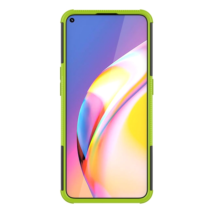 For OPPO A94 4G Tire Texture Shockproof TPU+PC Protective Case with Holder