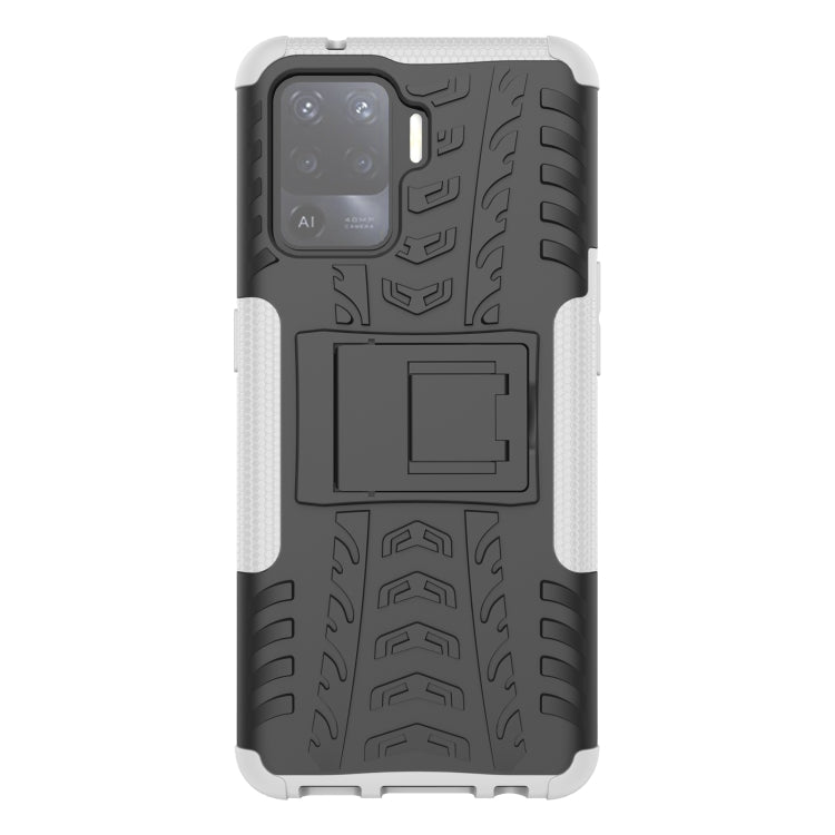 For OPPO A94 4G Tire Texture Shockproof TPU+PC Protective Case with Holder
