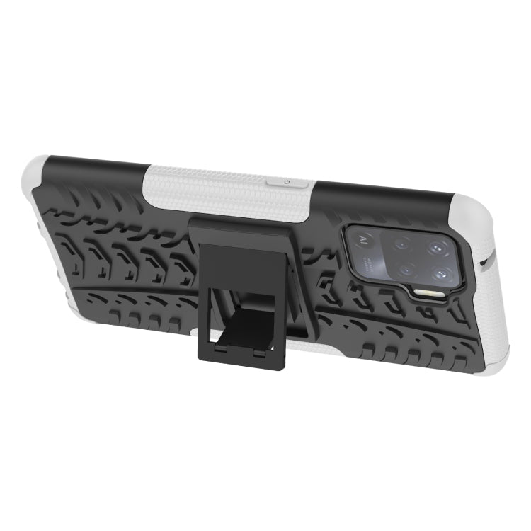 For OPPO A94 4G Tire Texture Shockproof TPU+PC Protective Case with Holder