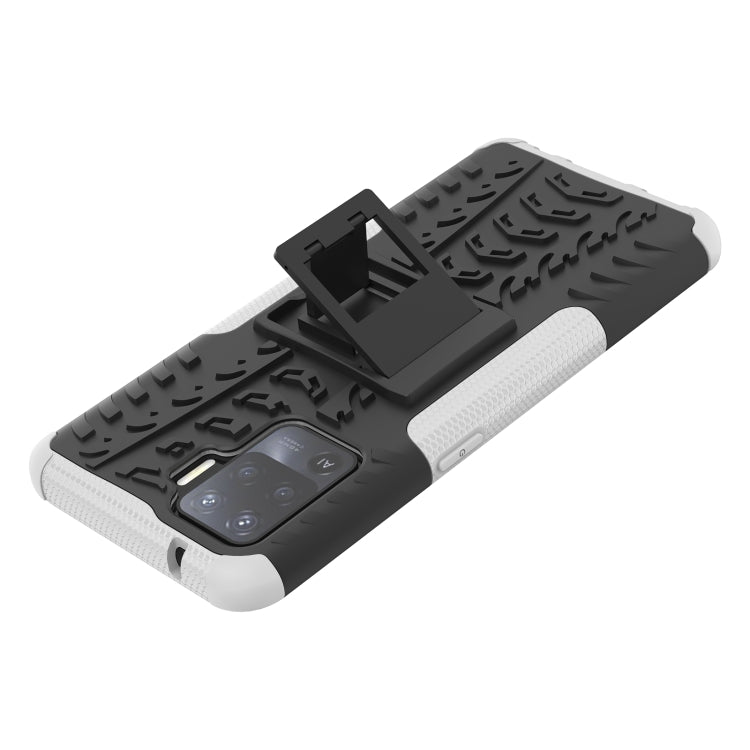 For OPPO A94 4G Tire Texture Shockproof TPU+PC Protective Case with Holder