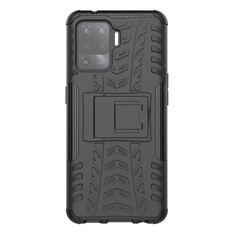 For OPPO A94 4G Tire Texture Shockproof TPU+PC Protective Case with Holder