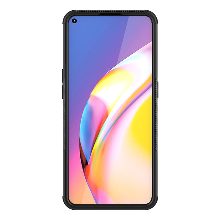 For OPPO A94 4G Tire Texture Shockproof TPU+PC Protective Case with Holder