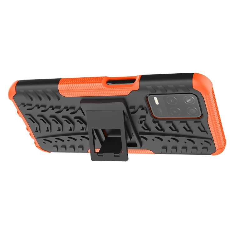 For OPPO Realme V13 5G Tire Texture Shockproof TPU+PC Protective Case with Holder