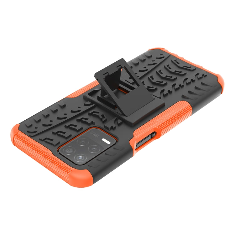 For OPPO Realme V13 5G Tire Texture Shockproof TPU+PC Protective Case with Holder