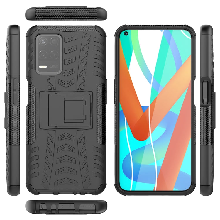 For OPPO Realme V13 5G Tire Texture Shockproof TPU+PC Protective Case with Holder