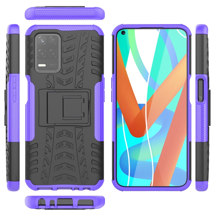 For OPPO Realme V13 5G Tire Texture Shockproof TPU+PC Protective Case with Holder