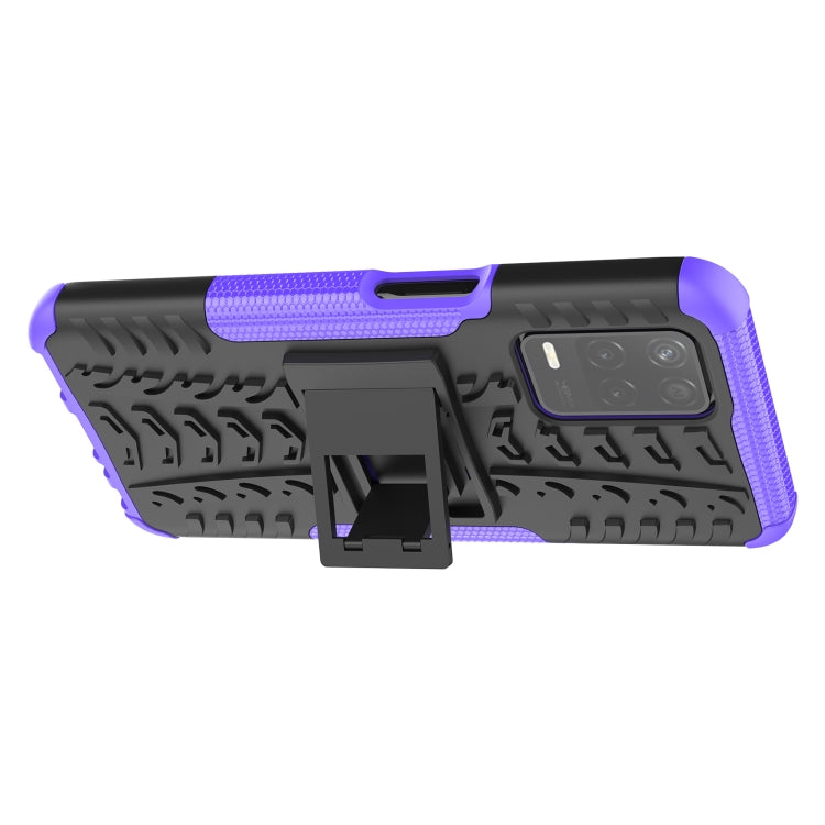 For OPPO Realme V13 5G Tire Texture Shockproof TPU+PC Protective Case with Holder