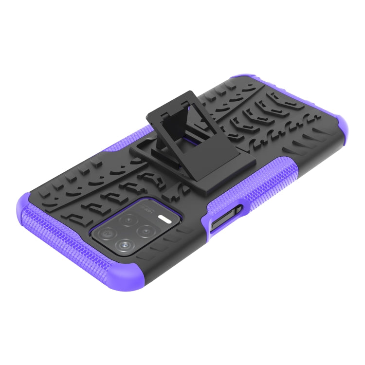 For OPPO Realme V13 5G Tire Texture Shockproof TPU+PC Protective Case with Holder