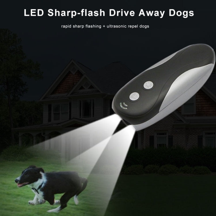 RC-533 Handheld Portable Ultrasonic Dog Repeller(Black + Silver)
