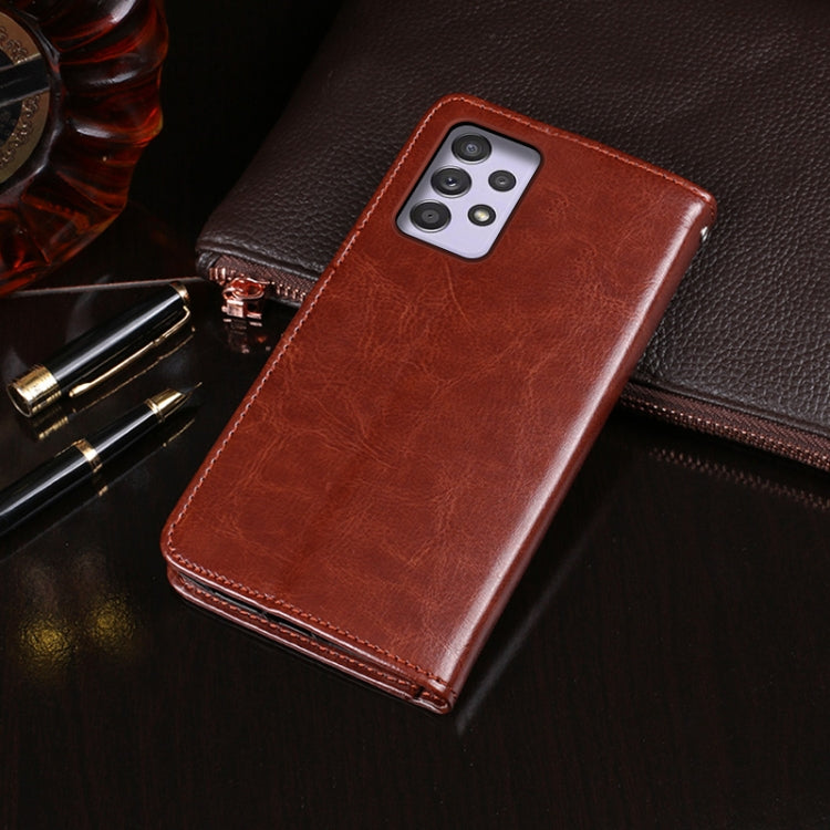 For Samsung Galaxy A52s 5G idewei Crazy Horse Texture Horizontal Flip Leather Case with Holder & Card Slots & Wallet