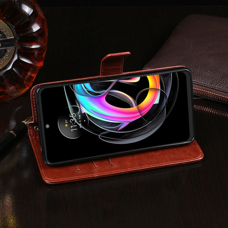 For Motorola Edge 20 Lite idewei Crazy Horse Texture Horizontal Flip Leather Case with Holder & Card Slots & Wallet