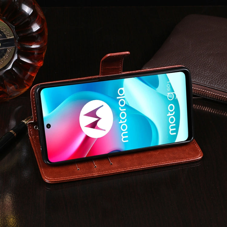 For Motorola Moto G60S idewei Crazy Horse Texture Horizontal Flip Leather Case with Holder & Card Slots & Wallet