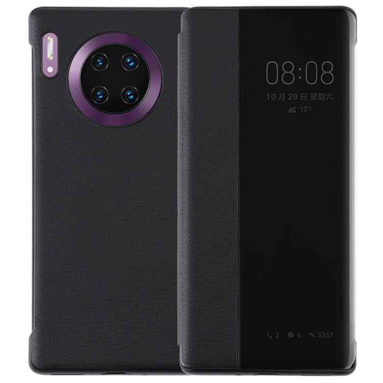 For Huawei Mate 30 Pro Intelligent PU Horizontal Flip Protective Case with Smart View Window & Sleep Wake-up Function
