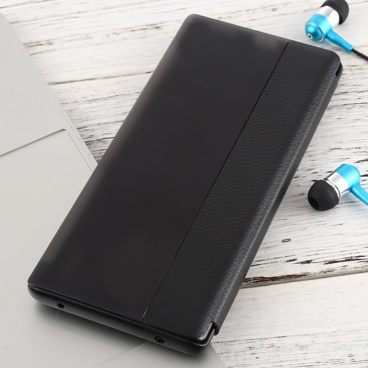 For Huawei Mate 30 Pro Intelligent PU Horizontal Flip Protective Case with Smart View Window & Sleep Wake-up Function