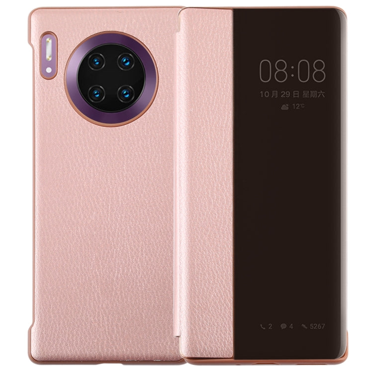 For Huawei Mate 30 Pro Intelligent PU Horizontal Flip Protective Case with Smart View Window & Sleep Wake-up Function