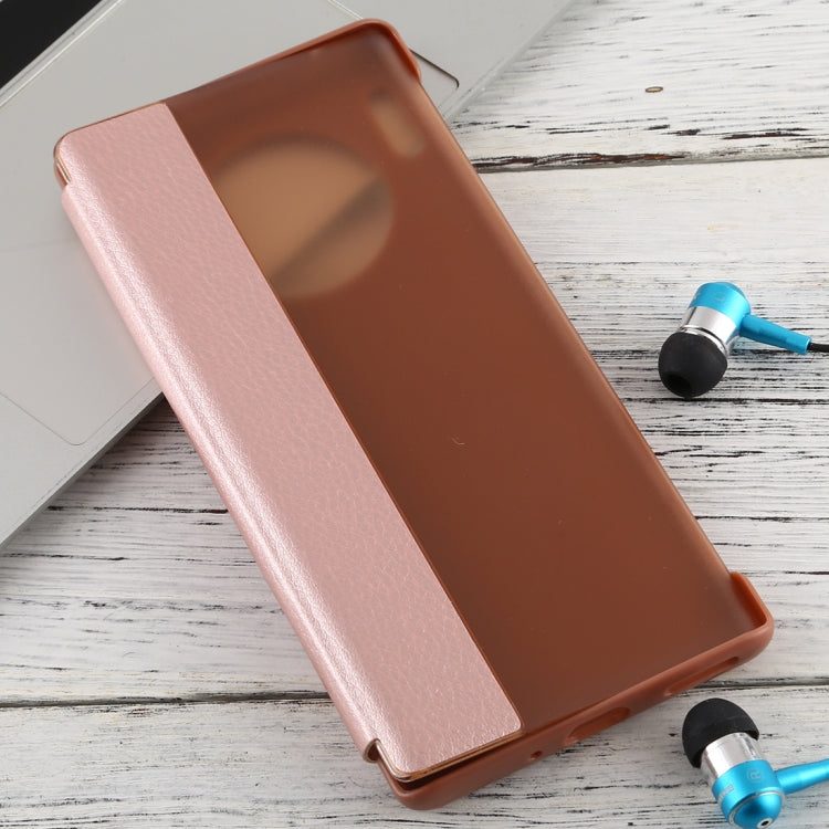 For Huawei Mate 30 Pro Intelligent PU Horizontal Flip Protective Case with Smart View Window & Sleep Wake-up Function