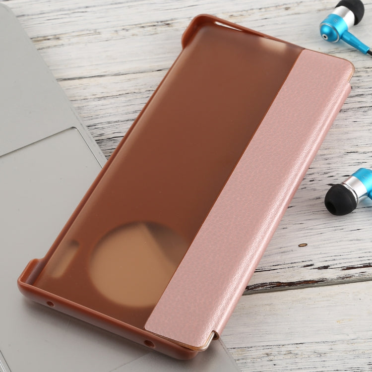 For Huawei Mate 30 Pro Intelligent PU Horizontal Flip Protective Case with Smart View Window & Sleep Wake-up Function
