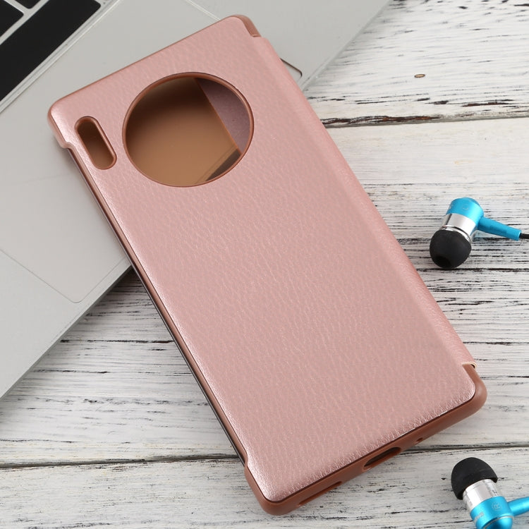 For Huawei Mate 30 Pro Intelligent PU Horizontal Flip Protective Case with Smart View Window & Sleep Wake-up Function
