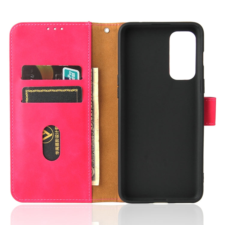 For OnePlus Nord 2 5G Solid Color Skin Feel Magnetic Buckle Horizontal Flip Calf Texture PU Leather Case with Holder & Card Slots & Wallet