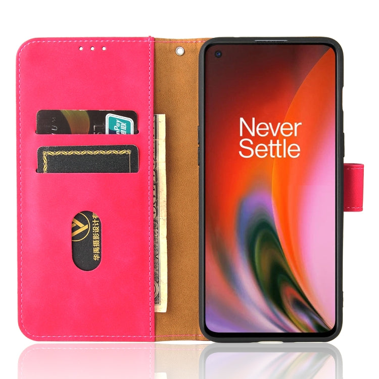 For OnePlus Nord 2 5G Solid Color Skin Feel Magnetic Buckle Horizontal Flip Calf Texture PU Leather Case with Holder & Card Slots & Wallet