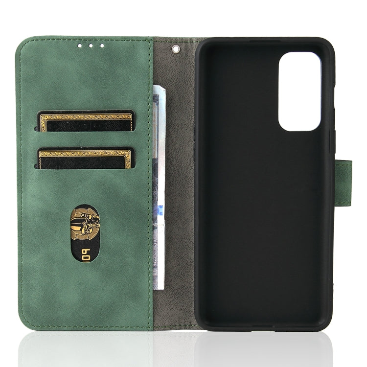 For OnePlus Nord 2 5G Solid Color Skin Feel Magnetic Buckle Horizontal Flip Calf Texture PU Leather Case with Holder & Card Slots & Wallet