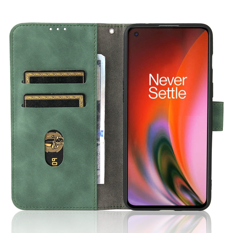 For OnePlus Nord 2 5G Solid Color Skin Feel Magnetic Buckle Horizontal Flip Calf Texture PU Leather Case with Holder & Card Slots & Wallet