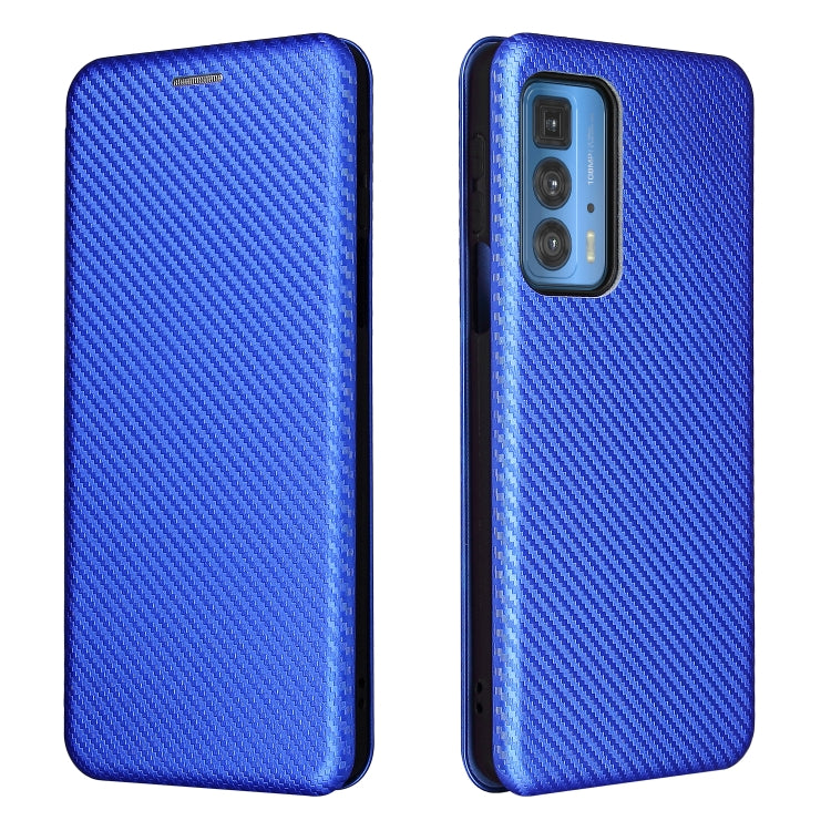 For Motorola Edge 20 Pro Carbon Fiber Texture Horizontal Flip TPU + PC + PU Leather Case with Card Slot