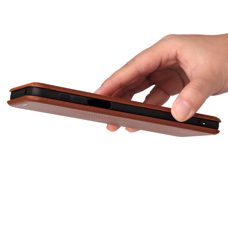 For Motorola Edge 20 Pro Carbon Fiber Texture Horizontal Flip TPU + PC + PU Leather Case with Card Slot