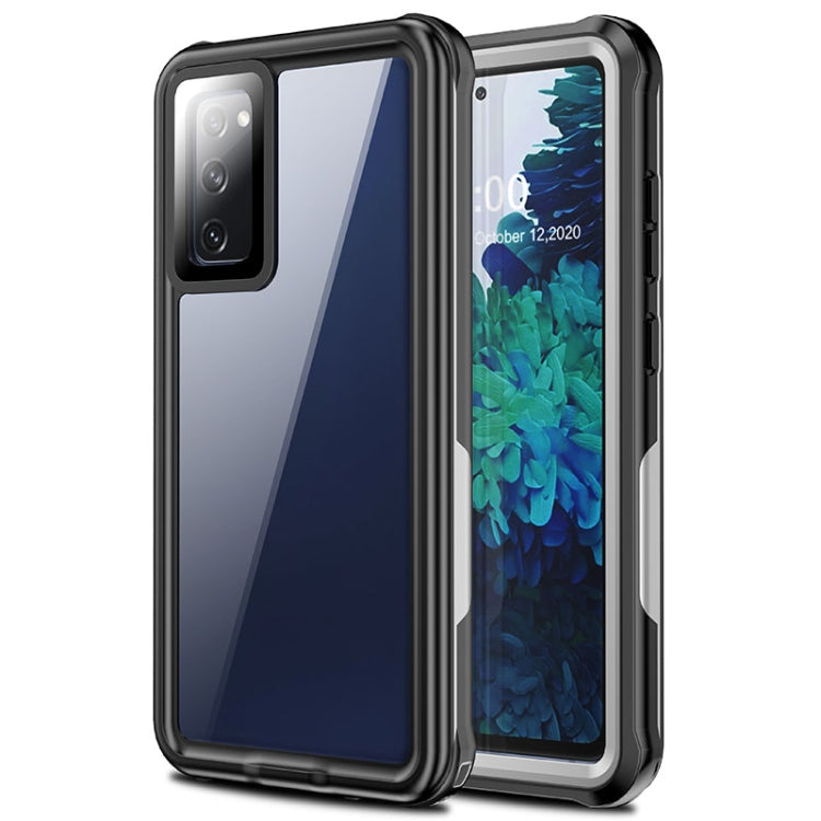 For Samsung Galaxy S20 FE Waterproof Dustproof Shockproof Transparent Acrylic Protective Case(Black)