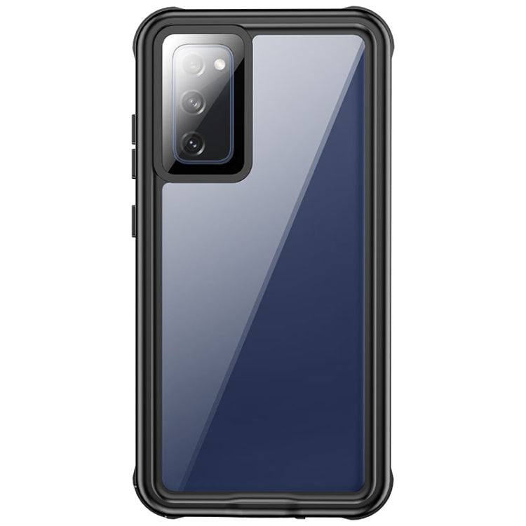 For Samsung Galaxy S20 FE Waterproof Dustproof Shockproof Transparent Acrylic Protective Case(Black)