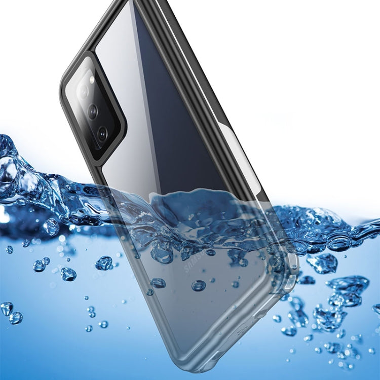 For Samsung Galaxy S20 FE Waterproof Dustproof Shockproof Transparent Acrylic Protective Case(Black)