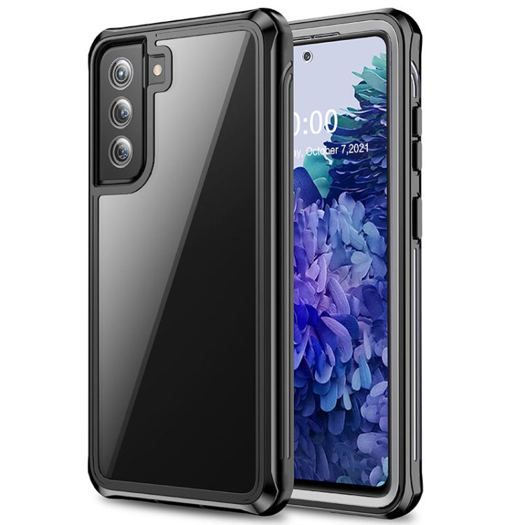 For Samsung Galaxy S21 FE 5G Waterproof Dustproof Shockproof Transparent Acrylic Protective Case(Black)