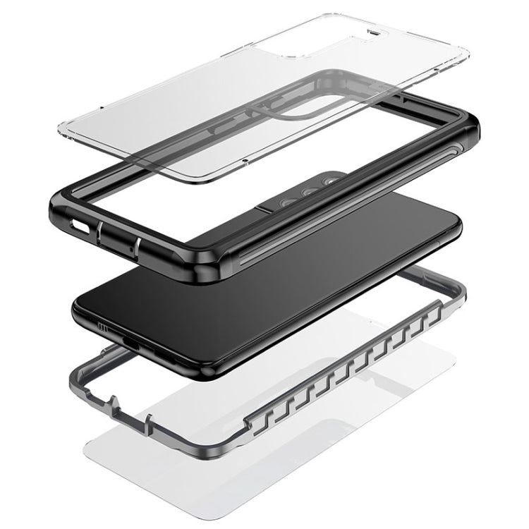 For Samsung Galaxy S21 FE 5G Waterproof Dustproof Shockproof Transparent Acrylic Protective Case(Black)