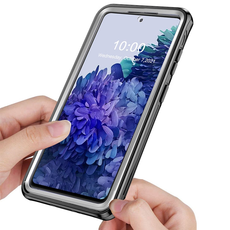 For Samsung Galaxy S21 FE 5G Waterproof Dustproof Shockproof Transparent Acrylic Protective Case(Black)
