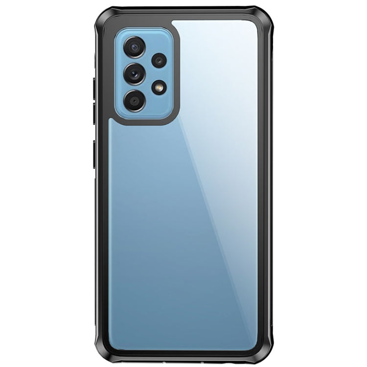 For Samsung Galaxy A52 Waterproof Dustproof Shockproof Transparent Acrylic Protective Case(Black)
