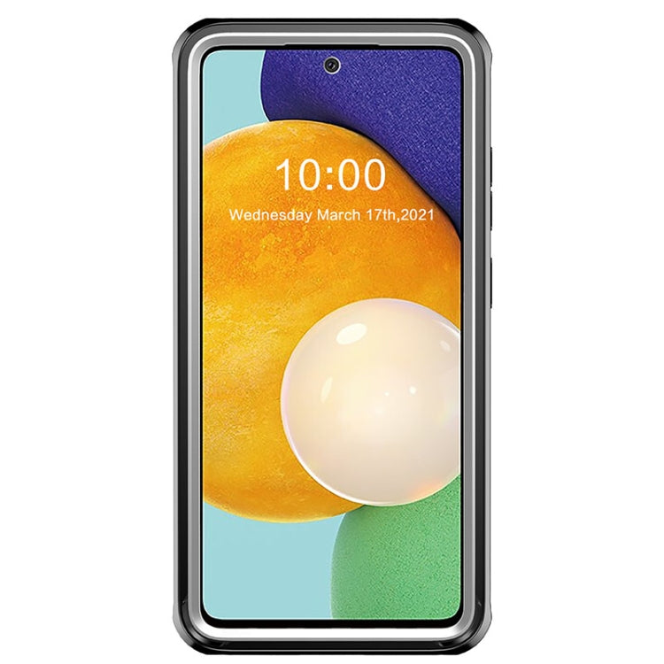 For Samsung Galaxy A52 Waterproof Dustproof Shockproof Transparent Acrylic Protective Case(Black)