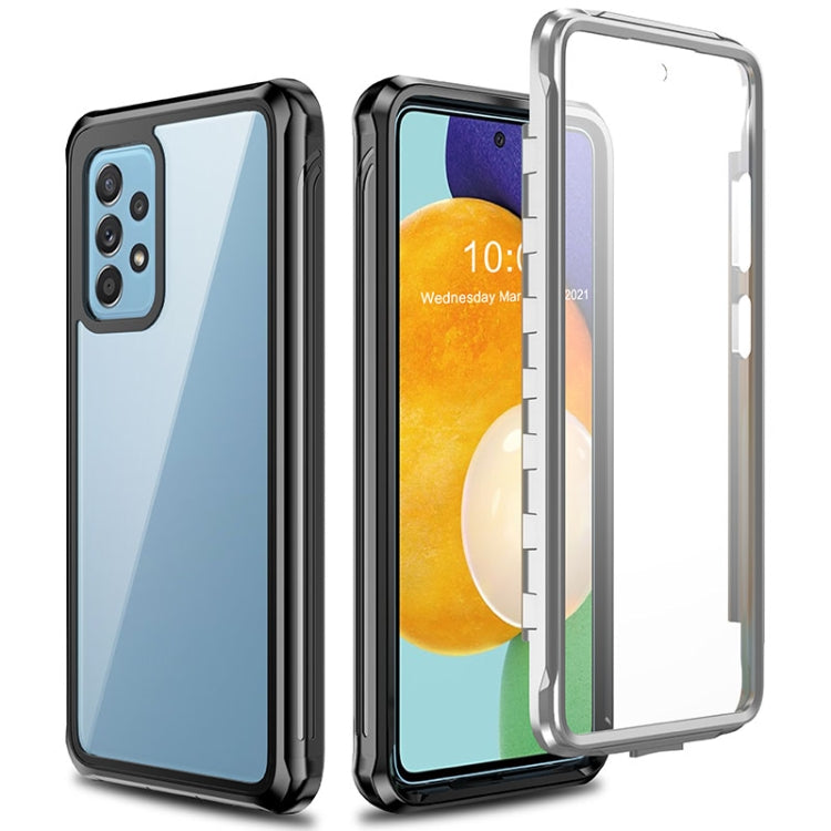 For Samsung Galaxy A52 Waterproof Dustproof Shockproof Transparent Acrylic Protective Case(Black)
