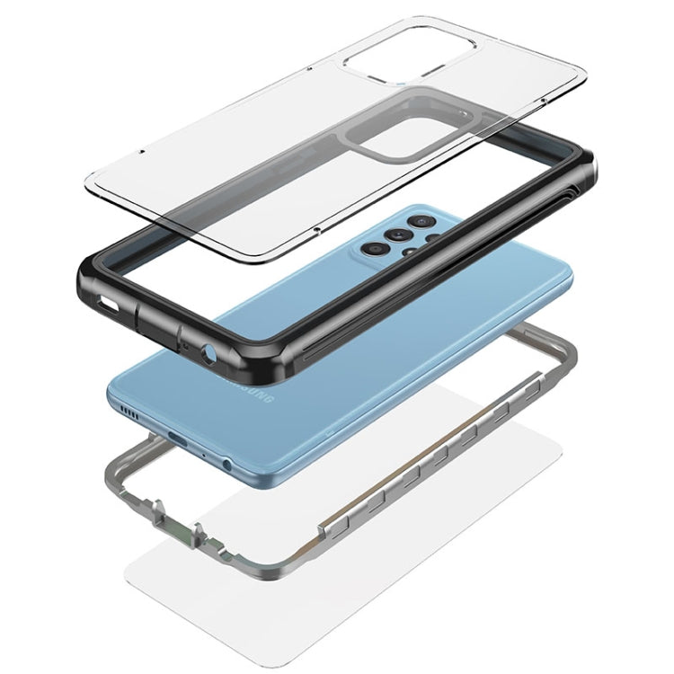 For Samsung Galaxy A52 Waterproof Dustproof Shockproof Transparent Acrylic Protective Case(Black)