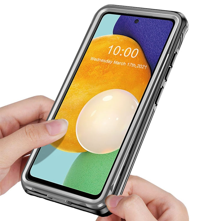 For Samsung Galaxy A52 Waterproof Dustproof Shockproof Transparent Acrylic Protective Case(Black)
