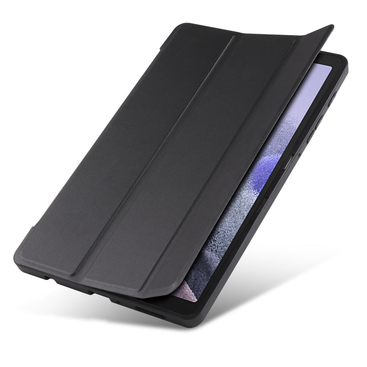 For Samsung Galaxy Tab A7 Lite T225 3-folding Horizontal Flip Honeycomb TPU Shockproof + PU Leather Case with Holder