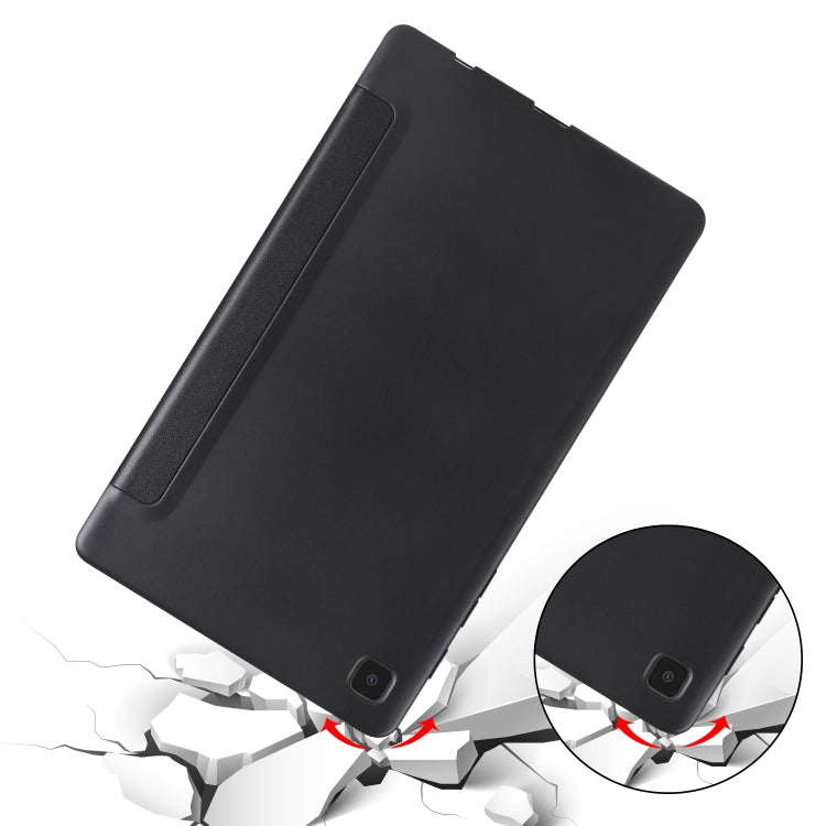 For Samsung Galaxy Tab A7 Lite T225 3-folding Horizontal Flip Honeycomb TPU Shockproof + PU Leather Case with Holder