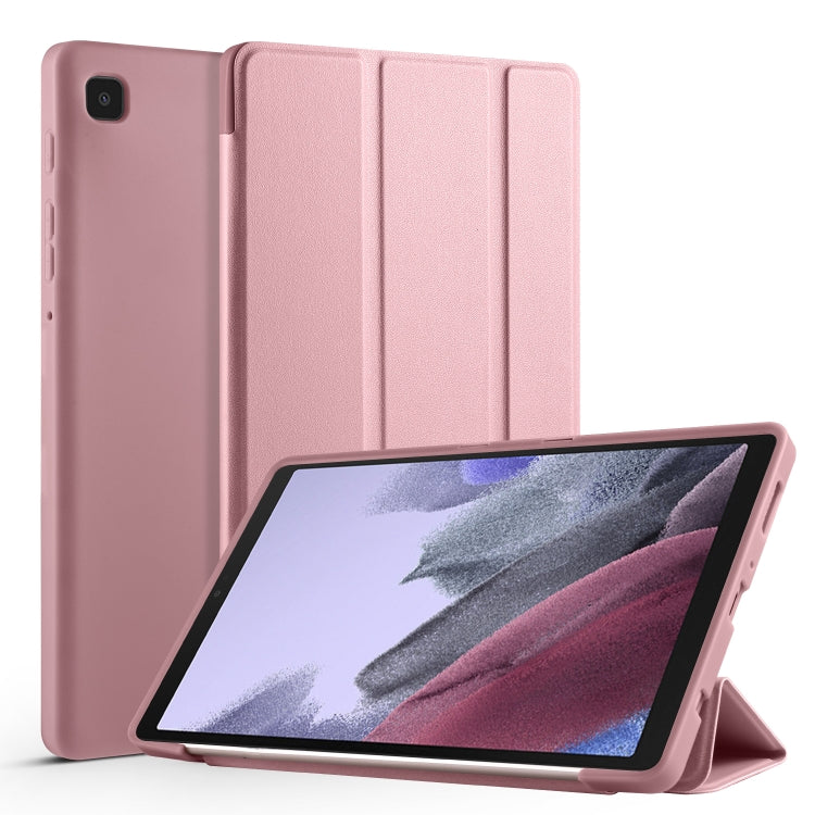 For Samsung Galaxy Tab A7 Lite T225 3-folding Horizontal Flip Honeycomb TPU Shockproof + PU Leather Case with Holder
